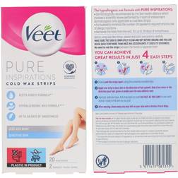 Veet Pure Inspiration Wax Strips Legs & Body Sensitive 20-pack