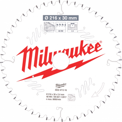 Milwaukee 4932471316 216 x 30 x 2.4 x 48T Saw Blade