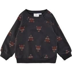 The New Geschwister Sweatshirt - Phantom m. Leoparde