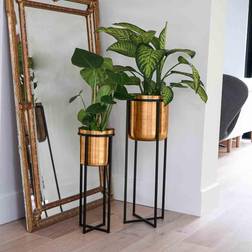 Ivyline Calla Planter Stand Black/Antique Gold