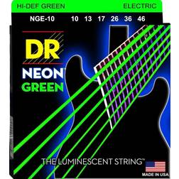 DR Strings NGE-10 Hi-Def neon green el-guitar-strenge, 010-046