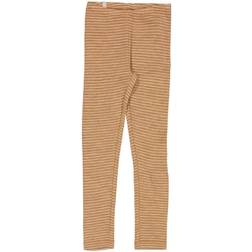 Wheat Clay Melange Wool Stripe Leggings Unisex