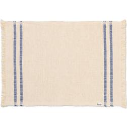 Ferm Living Savor Placemat Off-White/Blue Dækkeserviet Blå, Hvid