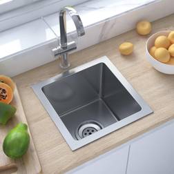 vidaXL Evier De Cuisine Fait À La Main Maison Intérieur Lavabo Argenté Acier Inoxydable