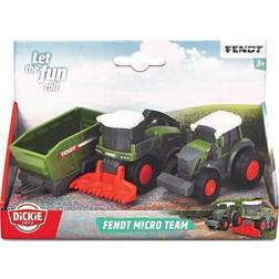 Dickie Toys Dickie Toys Fendt Micro Team 9 Cm Tractor Set With Trailer, Original