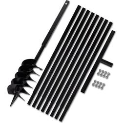 vidaXL Ground Drill Handle 5.9 in with Extension Tube 29'6 in Steel