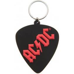 AC/DC PVC Keyring One Size - Black/Red