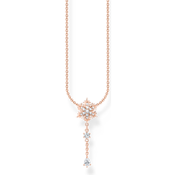 Thomas Sabo Necklace snowflake with stones rose KE2171-416-14-L45V