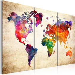 Artgeist The World's Map Billede 90x60cm