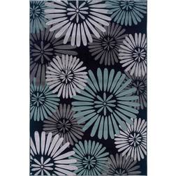 Linon Milan Perth Floral Area Turquoise, Black