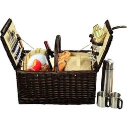 Picnic at Ascot Surrey 2-Person Basket With Coffee Set In Yellow Yellow Set