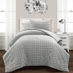 Lush Decor 2pc Twin/Twin Extra Long Crinkle Bedspread Gray