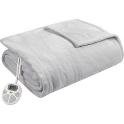 Serta Plush Heated King Blanket Blankets Gray