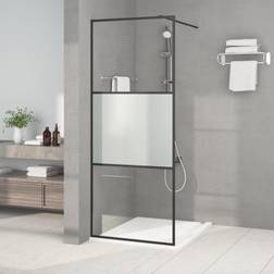 vidaXL Parete Doccia Walk in 80x195 cm Vetro Semi Smerigliato ESG - Nero