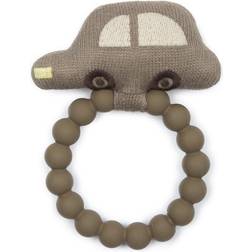 Smallstuff Rattle Rubber Ring Car Dark Mole