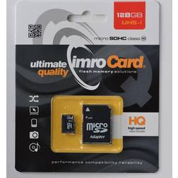 Imro Minneskort MicroSD 128GB Med Adapter Klass 10 UHS