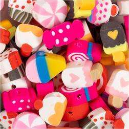 Creativ Company Figure beads, Candy, cakes and ice cream, D 10 mm, hole size 1,5 mm, 60 pc/ 1 pack