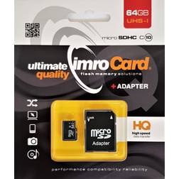 Imro 1064GUHSIADP 10/64G UHS-I ADP-64 GB-MicroSDHC-Class 10-UHS-I-82 MB/s