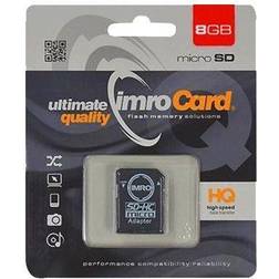 Imro MicroSDHC 8GB klasse 10 med adapter