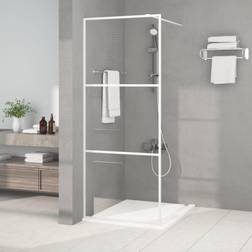 vidaXL Parete Doccia Walk in Bianca 80x195 cm Vetro Trasparente ESG