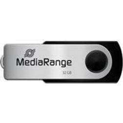 MediaRange MR911-2 USB-sticka 32 GB USB Type-A 2.0 Svart, Silver