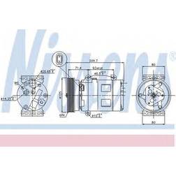 Nissan 89072 Compresor de Aire Acondicionado CVC 12 PAG 46 R134a SCENIC 2 Stufenheck