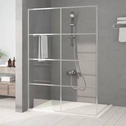 vidaXL Parete Doccia Walk In Argento 140x195 cm Vetro Trasparente ESG