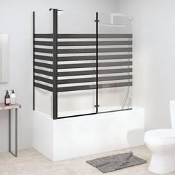 vidaXL Mampara de Baño a Rayas Vidrio Templado 120x68x130 cm