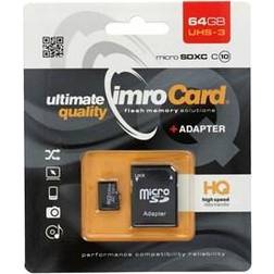 Imro Minneskort MicroSD 64GB Med Adapter UHS 3