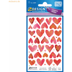 AVERY Zweckform Embossed paper stickers Hearts