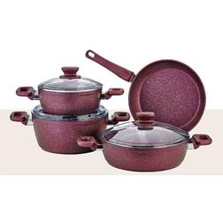 Evimsaray Defne Series 7-Piece Granite Cookware Cookware Set with lid