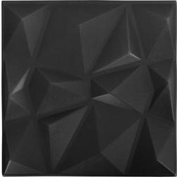 vidaXL Panneaux Muraux 3D 12 Pcs 50x50 cm Noir Diamant