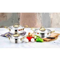 Evimsaray Luna Series 6-piece Saute Cookware Set with lid