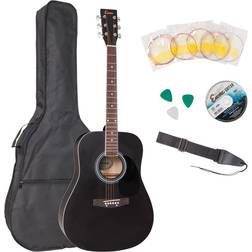 Encore Dreadnought Acoustic Guitar Outfit Black