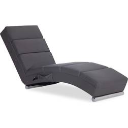 vidaXL Chaise longue de massage Gris Similicuir