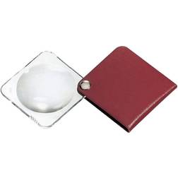 Eschenbach 1752160 Loupe pliante en cuir Grossissement: 3.5 x Lentille: Ø 60 mm rouge