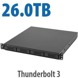 26.0TB (1x2.0TB NVMe 3x8.0TB HDD) Flex 1U4 4-Bay Rackmount Thunderbolt Storage, Docking & PCIe Exp