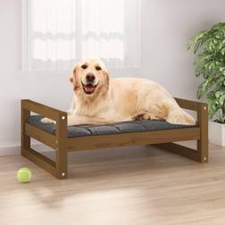 vidaXL Cama Para Perros Madera Maciza Pino 75.5x55.5x28 cm - Marrón