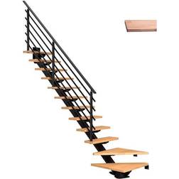 Dolle Sydney Kvartsvingstrappe Sort 9005-PURE Hvidolieret Eg-85-12 240-292 cm