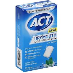 ACT Dry Mouth Moisturizing Gum Soothing Mint 20-pack