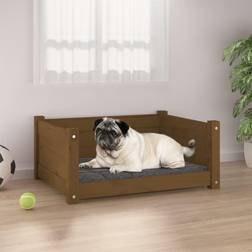 vidaXL Cama Para Perros Madera Maciza Pino 65.5x50.5x28 cm - Marrón