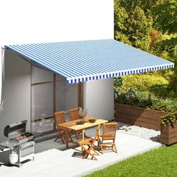 vidaXL Tela De Repuesto Para Toldo Azul Y Blanco 6 x 3.5 m