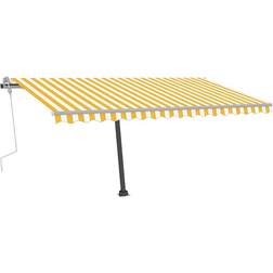 Be Basic Tenda Da Sole Retrattile Manuale LED 400x350 cm Giallo Bianco