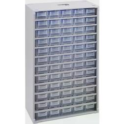 EUROKRAFTpro Metal small parts cabinet, HxWxD 565 x 300 x 140 mm, 60 drawers, 60 dividers