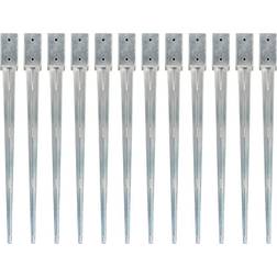 vidaXL Ground Spikes Silver Galvanised n/a