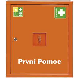 Söhngen First aid cupboard, DIN 13169, single door, signal orange, HxWxD without