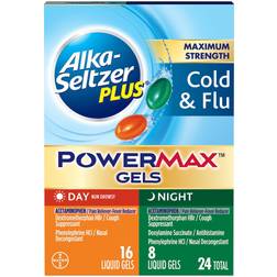 Alka-Seltzer Plus Maximum Strength Cold & Flu Power Max Gels, Day + Night 24.0