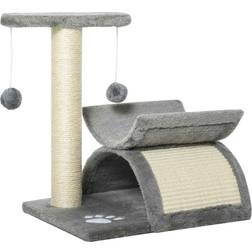 Pawhut Cat Tree Plush Scratcher 40cm