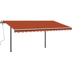 vidaXL Auvent Automatique Rétractable Poteaux 4.5x3 m Orange Et Marron