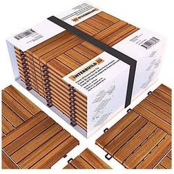 Interbuild Acacia träplattor 30 30cm; 10-pack Golden